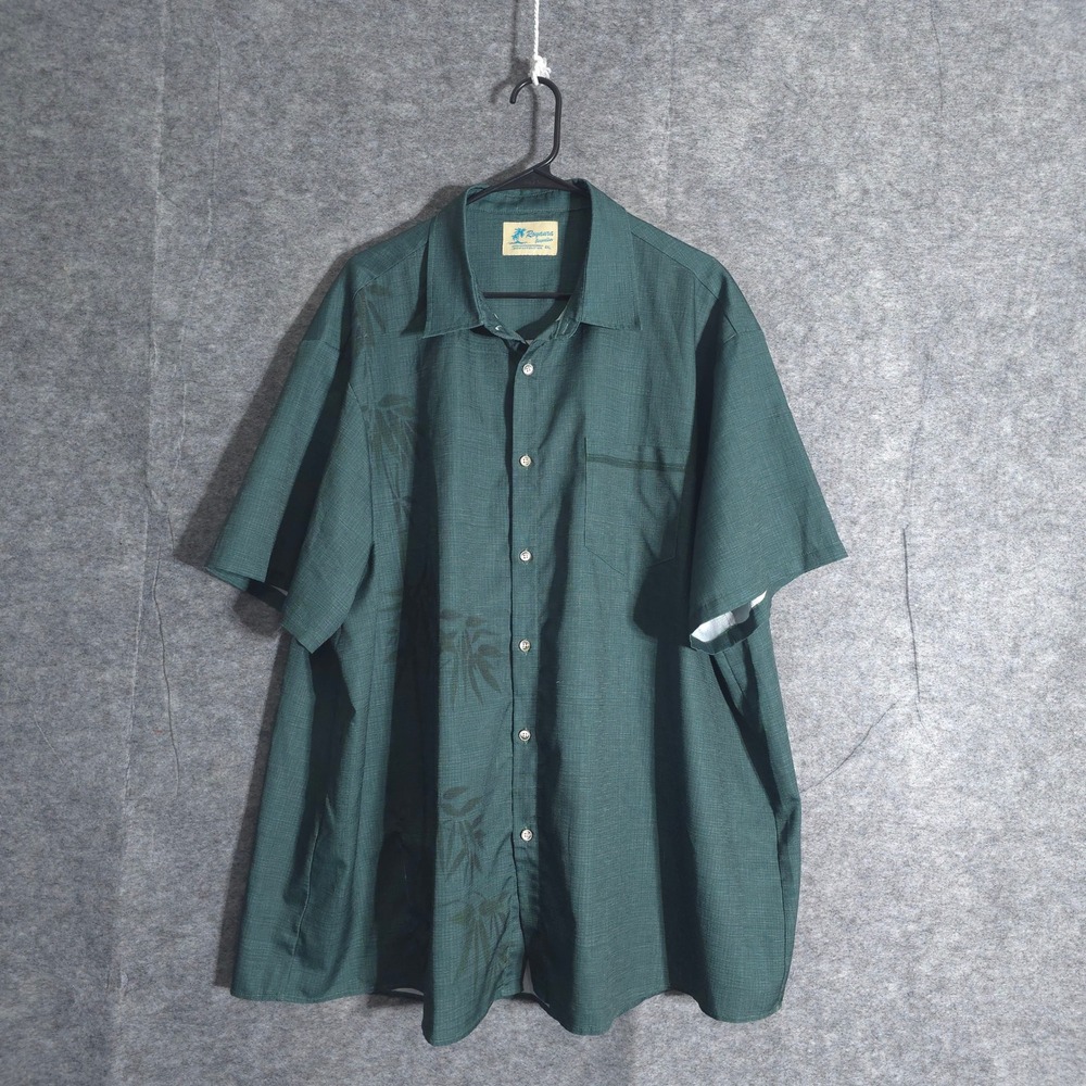 Royaura Hawaiian Button Up Shirt Mens 4XL Short Sleeve Palm Tree Print Party